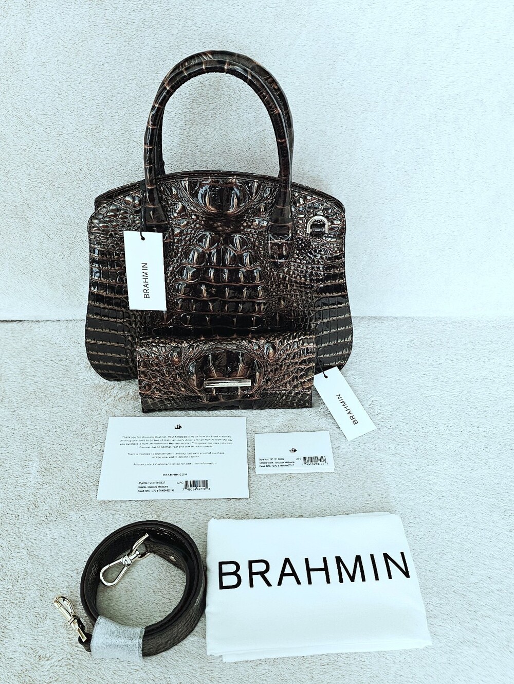 NWT Brahmin CHOCOLATE Rosetta w/Cordelia Wallet